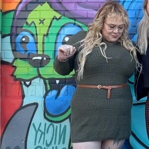 Olive Green Knit Dress